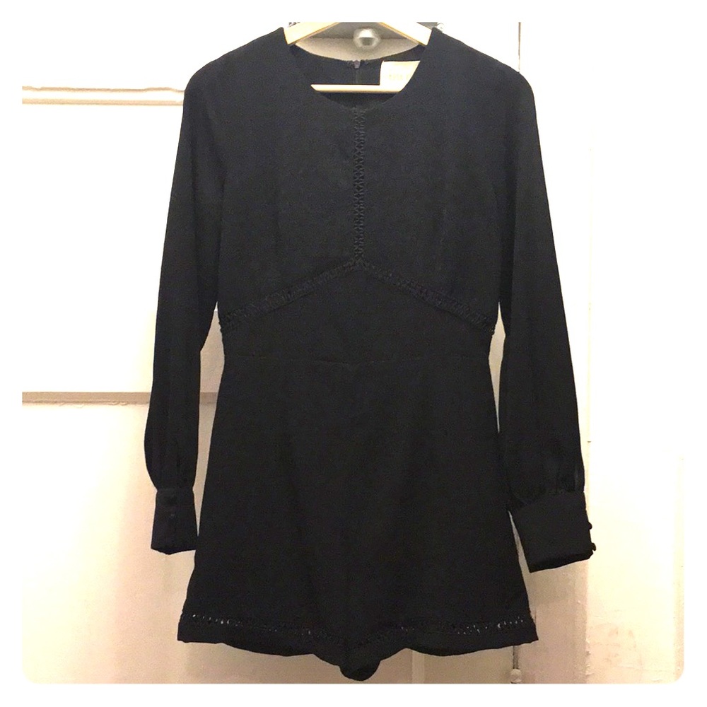 Moon River Black long sleeve romper